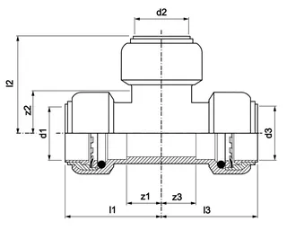 AIPS VSH Tectite Pro T-Stück d35 I/I/I RG EPDM – Bild 2