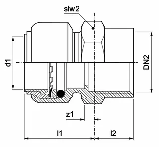 AIPS VSH Tectite Classic Über.-Muffe d28xRp3/4 (DN20) I/I MS EPDM – Bild 2