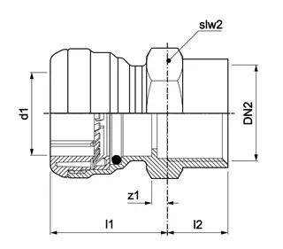 AIPS VSH Tectite 316 Über.-Muffe d54xRp2 (DN50) I/A VA EPDM – Bild 2