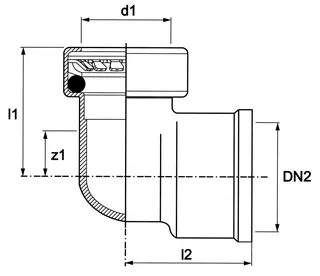 AIPS VSH Tectite Sprint Winkel m. IG d22xRp3/4 (DN20) I/I 90Gr MS EPDM – Bild 2