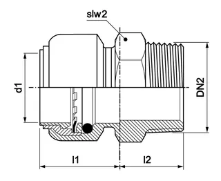 AIPS VSH Tectite 316 Überg.-Stk. d54xR2 (DN50) I/A VA EPDM – Bild 2