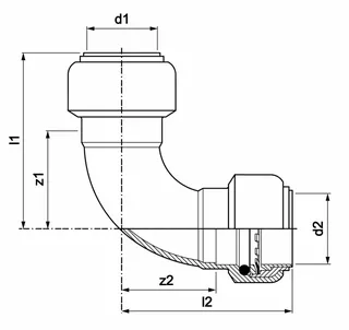 AIPS VSH Tectite 316 Bogen d15 I/I 90Gr VA EPDM – Bild 2