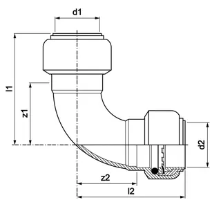 AIPS VSH Tectite 316 Bogen d35 I/I 90Gr VA EPDM – Bild 2