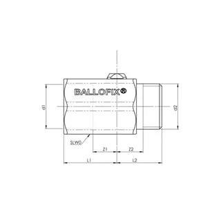 AIPS Broen Ballofix Mini-Kugelhahn G1/2a x Rp1/2 (DN15) MS chr – Bild 2