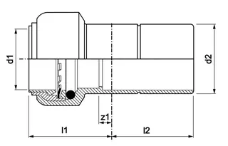 AIPS VSH Tectite 316 Red-Nippel d28x22 A/I VA EPDM – Bild 2