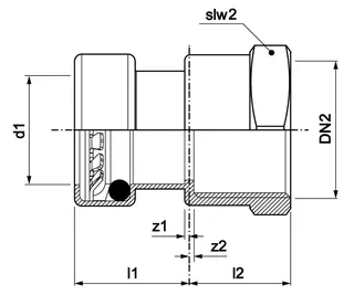 AIPS VSH Tectite Sprint Über.-Muffe d28xRp1 (DN25) I/I MS EPDM – Bild 2