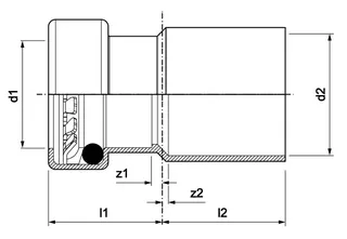 AIPS VSH Tectite Sprint Red-Nippel d28x22 A/I Cu EPDM – Bild 2
