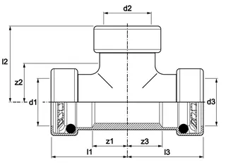 AIPS VSH Tectite Sprint T-Stück d22 I/I/I Cu EPDM – Bild 2