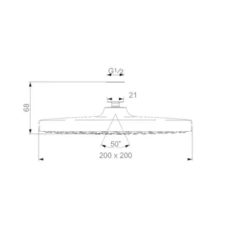 Kopfbrause HANSABASICJET Style 4474 1-strahlig 200x200 mm chr – Bild 2