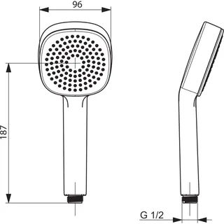 Handbrause HANSABASICJET Style 4463 1-strahlig chr – Bild 3