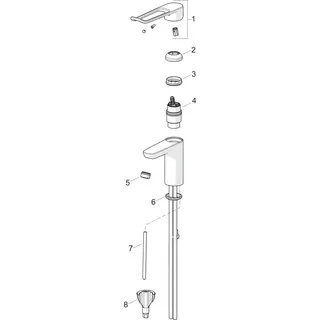 EHM Waschtisch-Batt. HANSACLINICA 4502 CU-Rohr Bügelh. Bed.he. lang Ausld. 114 – Bild 4