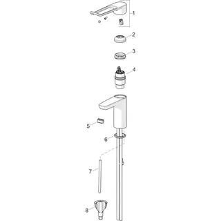 EHM Waschtisch-Batt. HANSACLINICA 4501 CU-Rohr Zugst.Ablgarn. Bügelh. Bed.he. – Bild 4