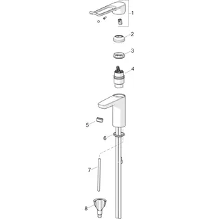 EHM Waschtisch-Batt. HANSACLINICA 4522 CU-Rohr Bügelh. Bed.he. lang Ausld. 150 – Bild 4