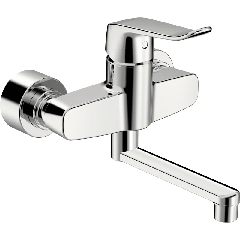 EHM Waschtisch-Batt. HANSACLINICA 0151 Bed.he. lang Ausld. 227 mm DN15 chr