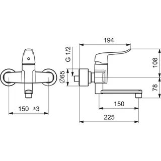 EHM Waschtisch-Batt. HANSACLINICA 0151 Bed.he. lang Ausld. 227 mm DN15 chr – Bild 3