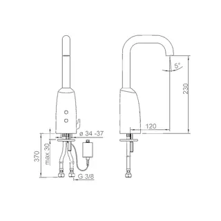 Waschtisch-Batt. HANSAELECTRA 6444 6 V Bluetooth Ausld. 120 mm DN15 chr – Bild 2