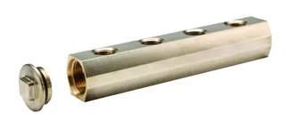 Beulco Verteilerstamm mit Stopfen 1" 6-fach 1/2"