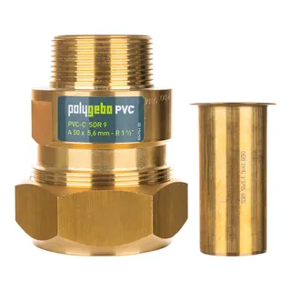 polygebo Messing-KLV Serie 331 (PVC) Typ MAP 50x5,6mm - 1 1/2'', PVC-C