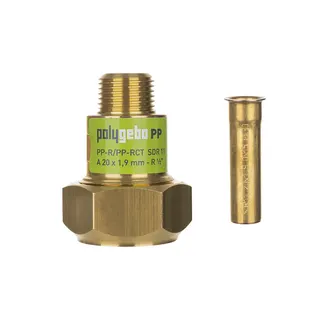 polygebo Messing-KLV Serie 330 (PP) 20x1,9/2,8/3,4mm - R 1/2'', PP-R/PP-RCT