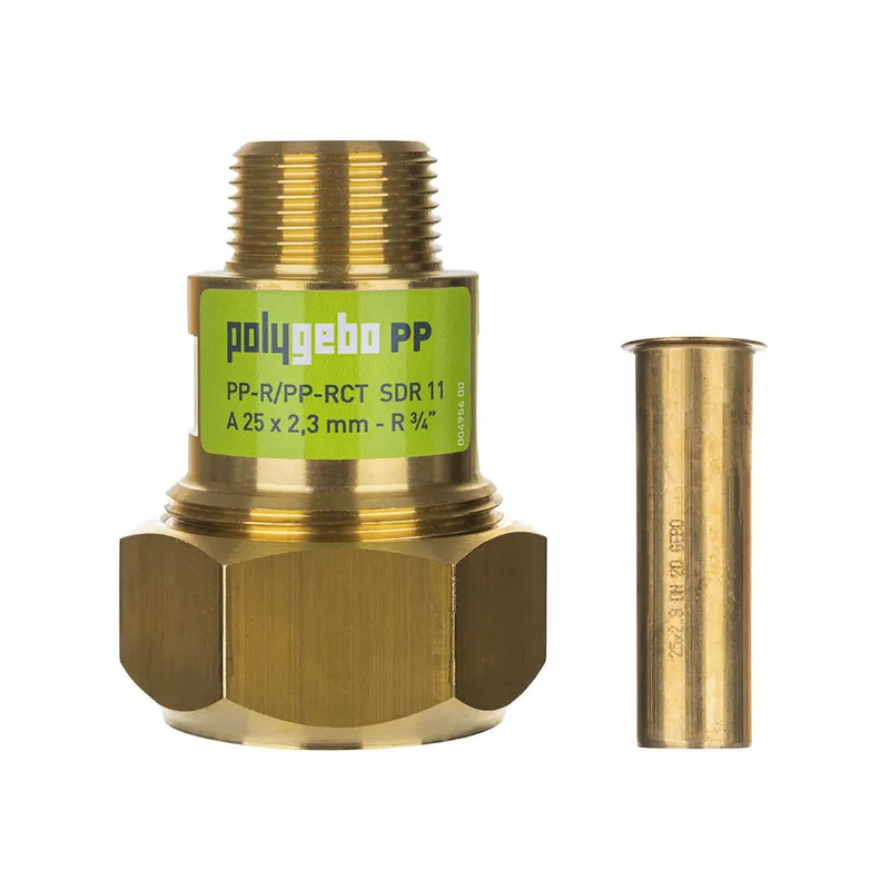 polygebo Messing-KLV Serie 330 (PP) 25x2,3/3,5/4,2mm - R 3/4'', PP-R/PP-RCT
