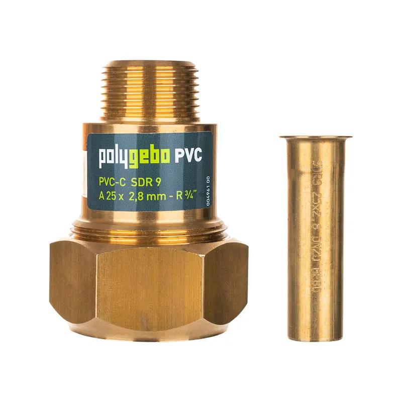 polygebo Messing-KLV Serie 331 (PVC) Typ MAP 25x2,8mm - 3/4'', PVC-C