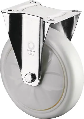 Bockrolle D.150mm Trgf.650kg Ku.Platte L135xB110mm Farbe Rl.weiß BS ROLLEN