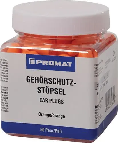 Gehörschutzstöpsel EN 352-2 SNR 38 dB 50 PA/Kunststoffdose PROMAT