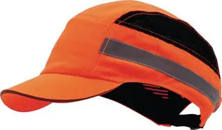 Anstoßkappe PLUS Base-Cap 52-65cm neonor ange Schirmlänge 5cm EN 812:2012 PRO FIT