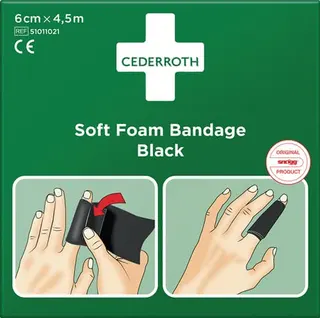 Soft Foam Bandage selbsthaftend elastisc h,schwarz Rl.6cmx4,5m CEDERROTH