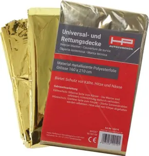 Rettungsdecke DIN 13164 L2100xB1600xH0,2 ca.mm Faltmaß ca.144x80x20mm