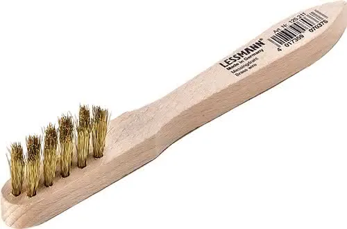 Zündkerzenbürste L.150mm 0,15mm Messingd raht gewellt 3-reihig Btl.LESSMANN