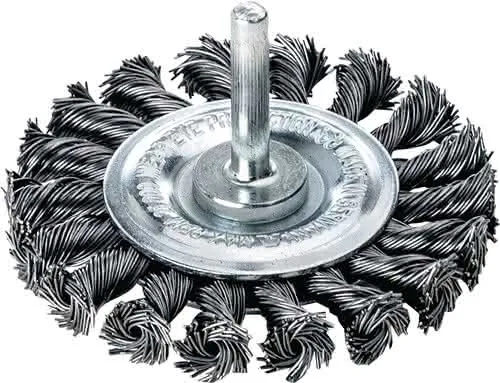 Zopfrundbürste D.75mm Schaft 6mm Drahtst ärke 0,5mm STA 12mm 25000min-¹ LESSMANN