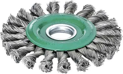 Zopfrundbürste D.125mm Bohr.Drahtstärke 0,5mm VA 14mm 12500min-¹ LESSMANN