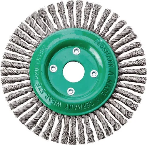 Rundbürste D.125mm Bohr.Drahtstärke 0,5mm VA 6mm 15000min-¹ LESSMANN