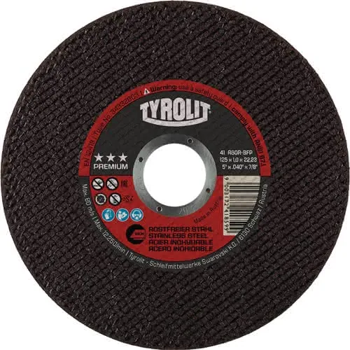 Trennscheibe Premium D125x1mm ger.INOX Bohr.22,23mm TYROLIT