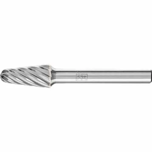 Frässtift KEL D.10mm Kopf-L.20mm Schaft-D.6mm HM Verz.INOX PFERD