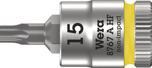 Steckschlüsseleinsatz 8767 A HF TORX® 1/4 Zoll T15 L.28mm WERA