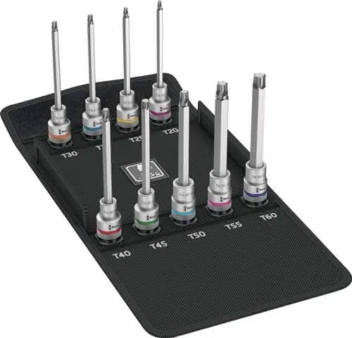 Steckschlüsselsatz 8767 C TORX® HF3 9-tlg.1/2 Zoll T20-T60 WERA