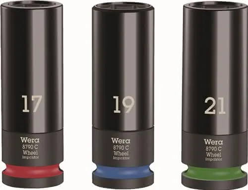 Kraftsteckschlüsselsatz Wheel Impaktor C Set 1 3-tlg.1/2 Zoll lang,6-kant WERA
