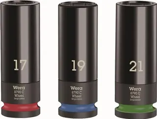 Kraftsteckschlüsselsatz Wheel Impaktor C Set 1 3-tlg.1/2 Zoll lang,6-kant WERA