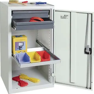 Werkzeug-/Beistellschrank H1000xB500xT50 0mm 2Schubladen,1BD grau/anthrazitgrau