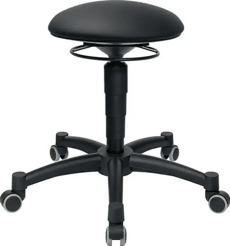 Drehhocker Body Balance m.Rl.Kunstlederp olster schwarz Sitz-H.420-550mm TOPSTAR