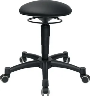 Drehhocker Body Balance m.Rl.Kunstlederp olster schwarz Sitz-H.420-550mm TOPSTAR