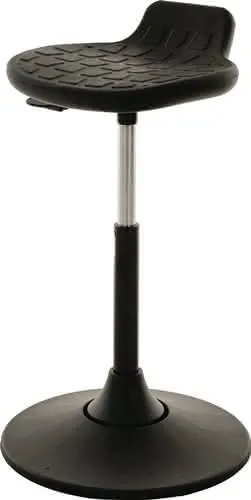 Drehhocker Ku.-Tellerfuß PU-Integralscha um schwarz Sitz-H.490-680mm LOTZ