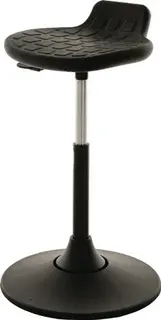 Drehhocker Ku.-Tellerfuß PU-Integralscha um schwarz Sitz-H.490-680mm LOTZ