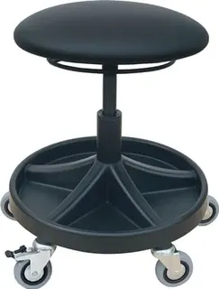 Drehhocker m.Rl.Kunstlederpolster schwarz Sitz-H.490-620mm LOTZ