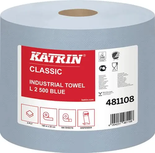 Putztuchrolle Katrin Classic L 2 L360xB2 20ca.mm blau 2-lagig 2 RL/VE ELOS