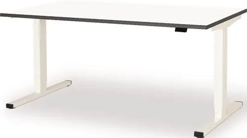 Schreibtisch levero H650-1250xB1600xT800 mm signalweiß,RAL9003/weiß elektr.MAUSER