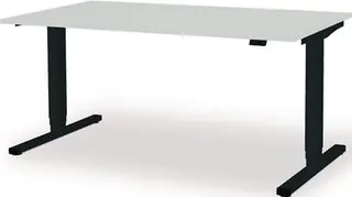 Schreibtisch levero H650-1250xB1600xT800 mm anthrazitgrau/lichtgrau elektr.MAUSER