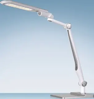 Schreibtischleuchte LED Multiflex weiß/s ilber H.600mm m.Standfuß u.Klemme STYRO